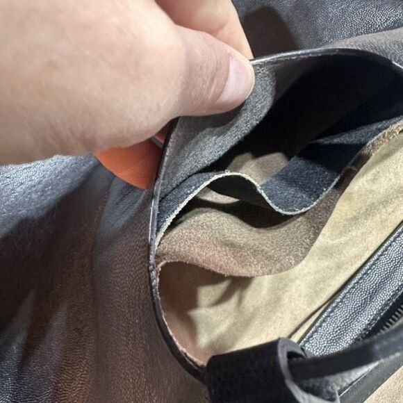 Lia Numa black leather handbag top handle bag satchel made in Italy - Picture 14 of 16